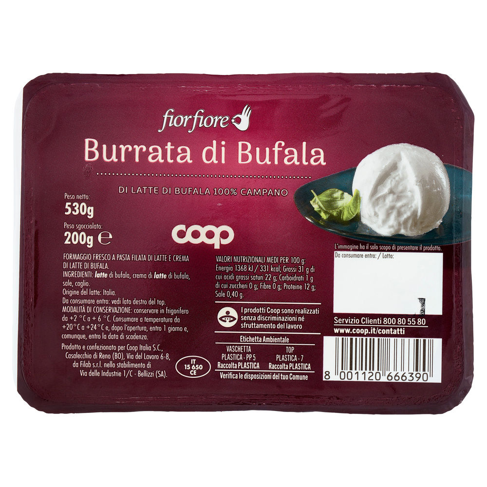 BURRATA DI BUFALA FIOR FIORE COOP G 200 - 8