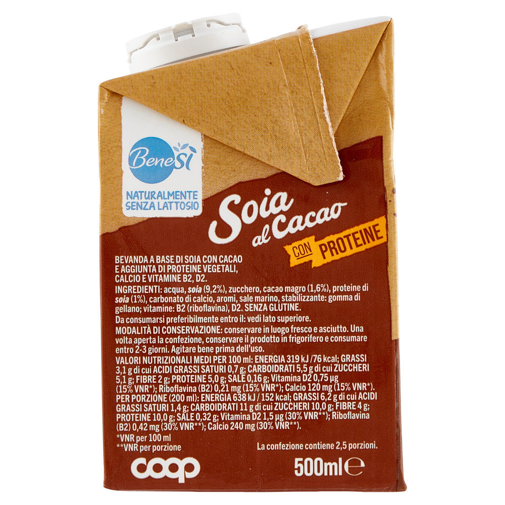BEVANDA DI SOIA PROTEICA AL CIOCCOLATO BENESÌ COOP ML 500 - 6
