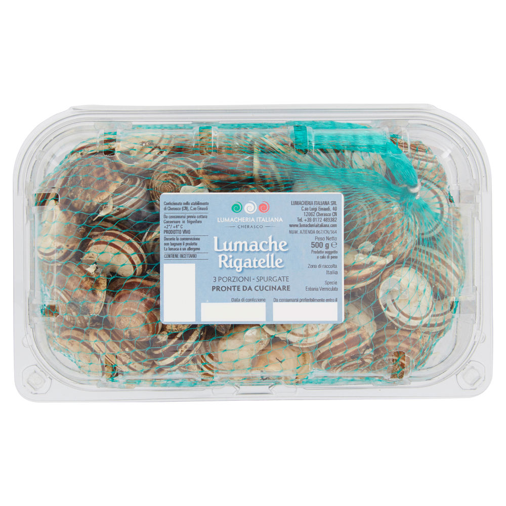 Lumache rigatelle vive pf 500 g vaschetta