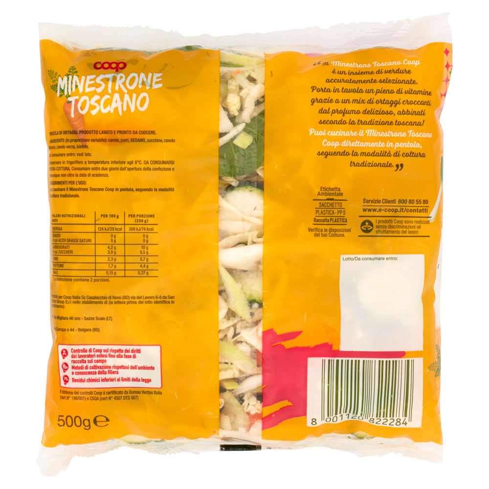 MINESTRONE TOSCANO COOP ORIGINE IT BS G 500 - 1