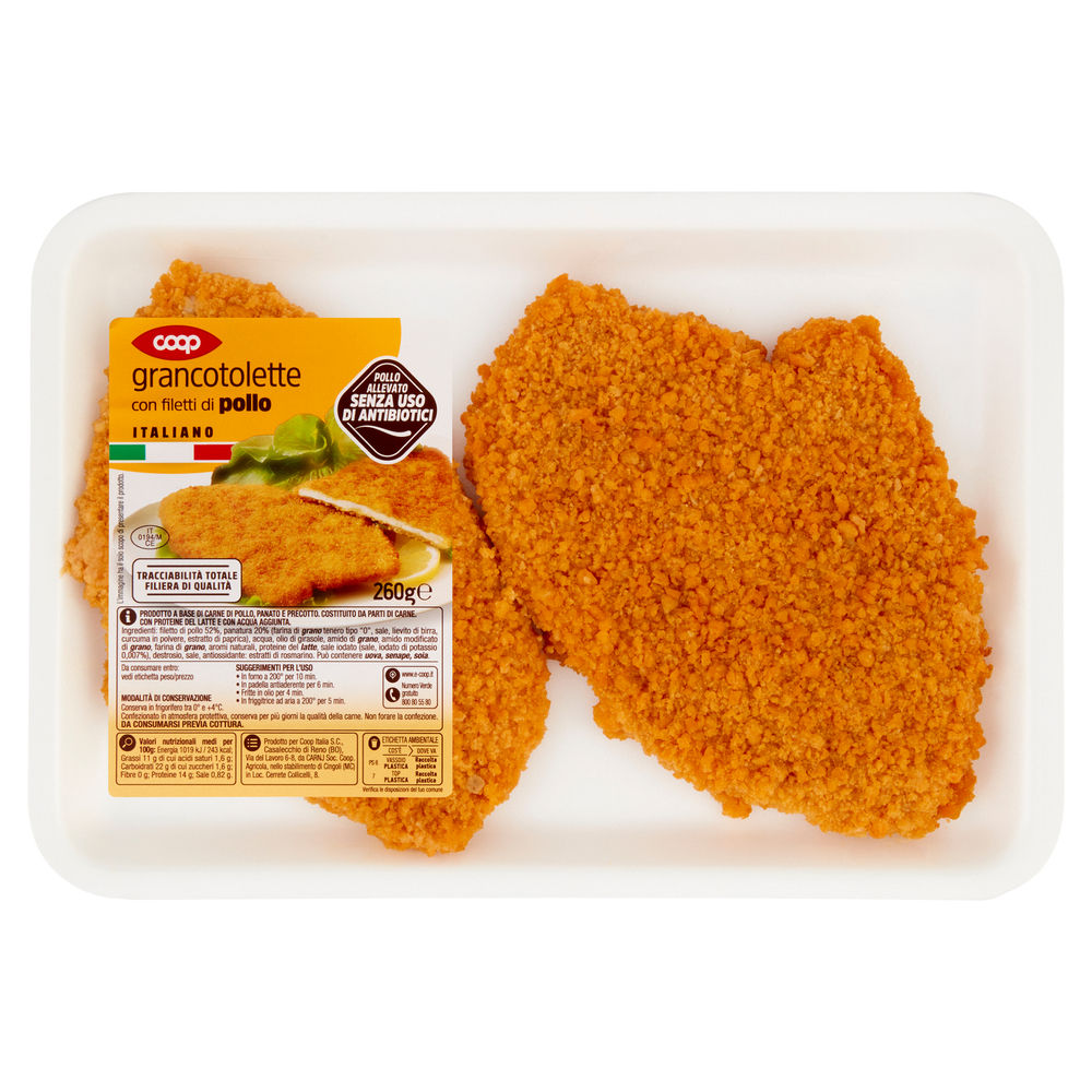 Grancotoletta di pollo senza uso di antibiotici cf 260 g coop