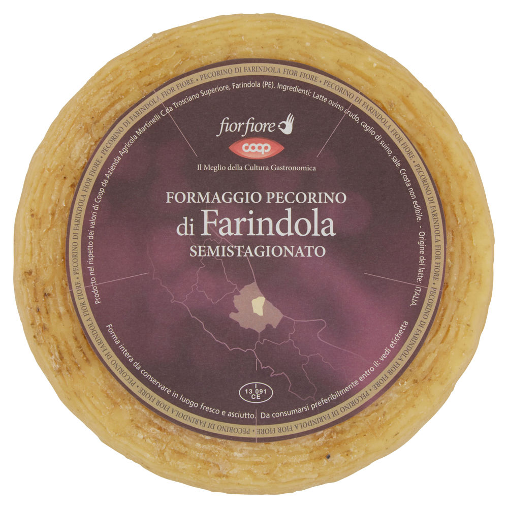 PECORINO DI FARINDOLA SEMISTAG FIOR FIORE COOP FORMA 1.5KG CA - 0