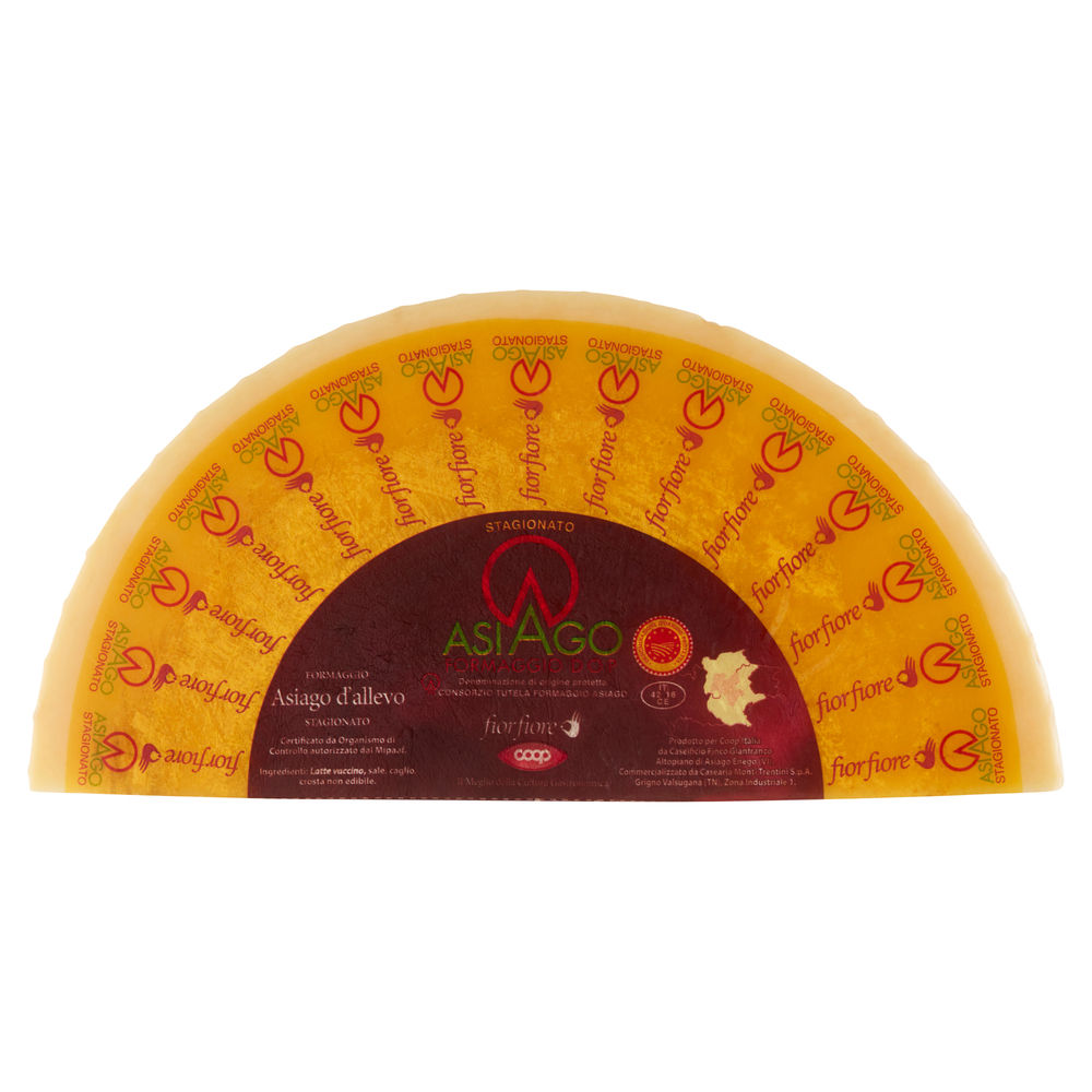 Asiago d'allevo dop stagionato fior fiore coop 1/2 forma sv 4 kg ca