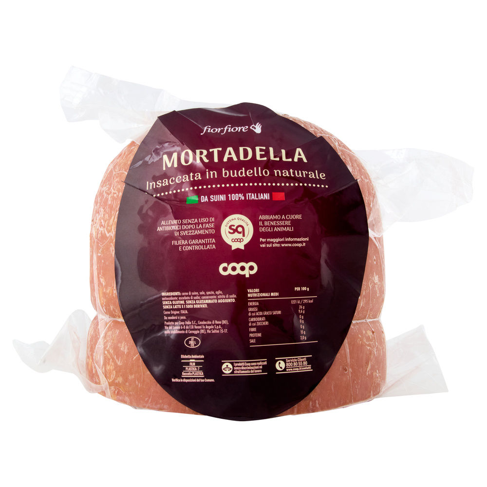 MORTADELLA BUDELLO NAT.S/PIST.META'DA SUINI ALL.S/ANTIB.DOP SV F.F.COOP SV KG7CA - 0