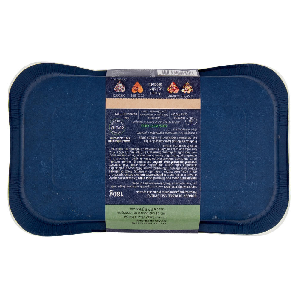 BURGER DI PESCE AGLI SPINACI FIORITAL PF 180 G ATP - 1