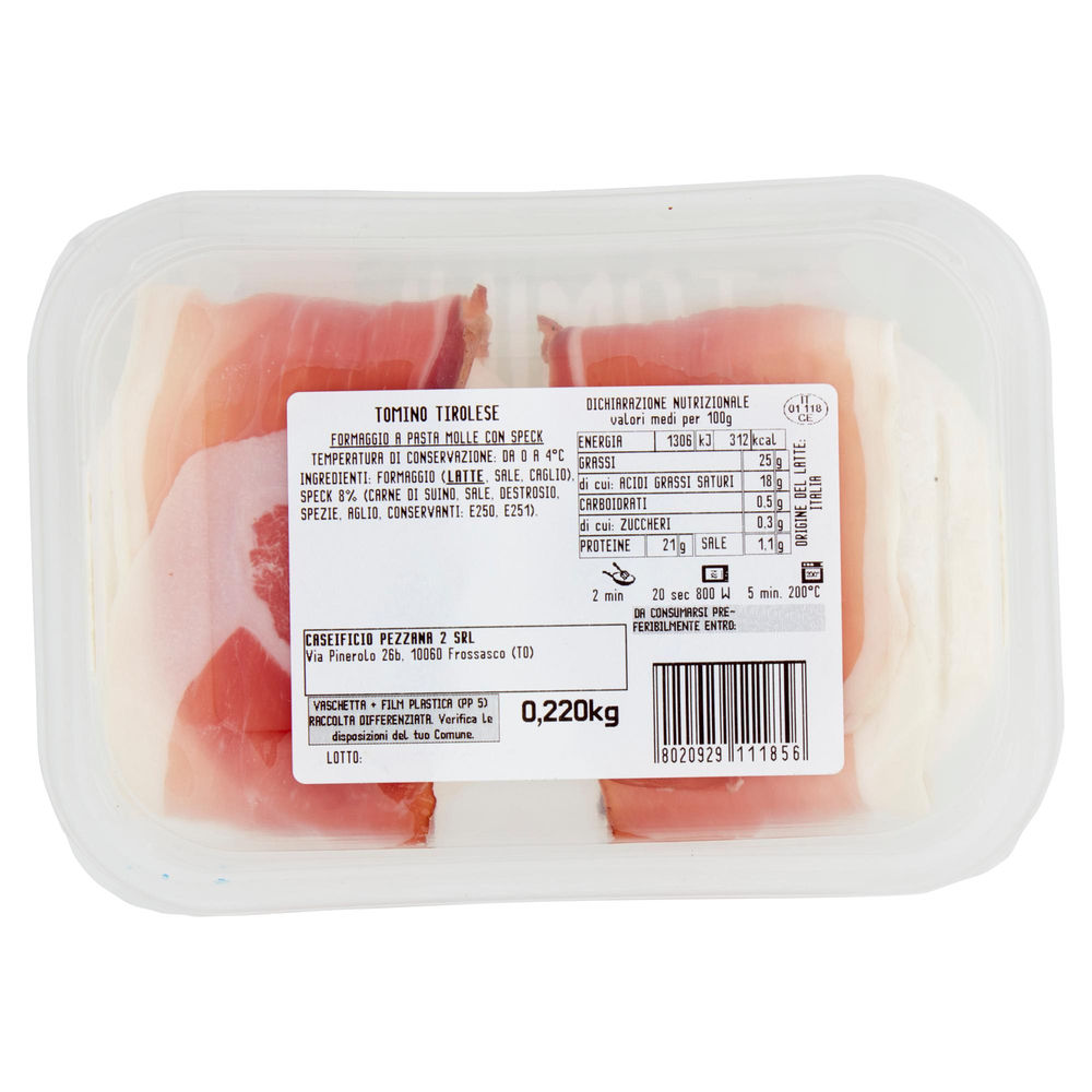 TOMINO TIROLESE CASEIFICIO PEZZANA 2 PZ VASCHETTA 220G T/A - 1