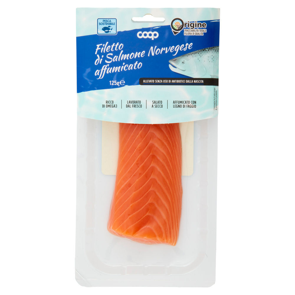 FILETTO DI SALMONE NORVEGESE AFFUMICATO ORIGINE COOP G 125 - 2