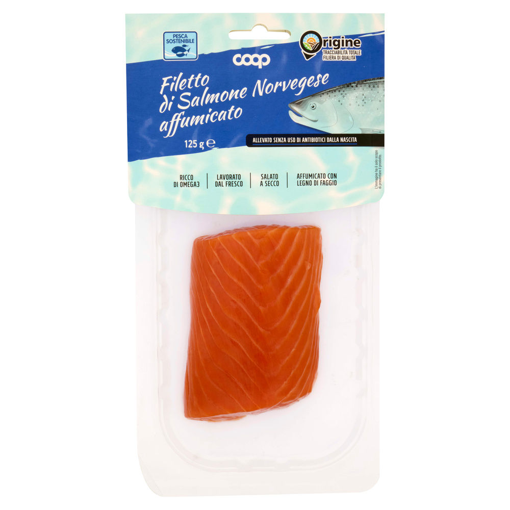 FILETTO DI SALMONE NORVEGESE AFFUMICATO ORIGINE COOP G 125 - 13