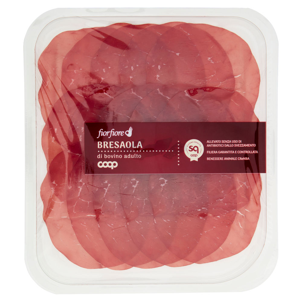 Bresaola da bovini allev.senza antib dopo fase svez.f.fiore coop t/a grande g110