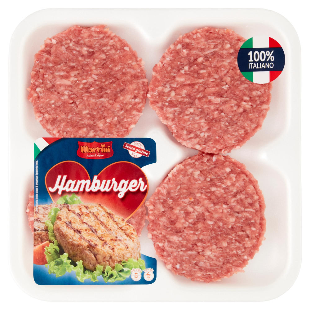 Suino hamburger confezione famiglia 4 x 100 g martini