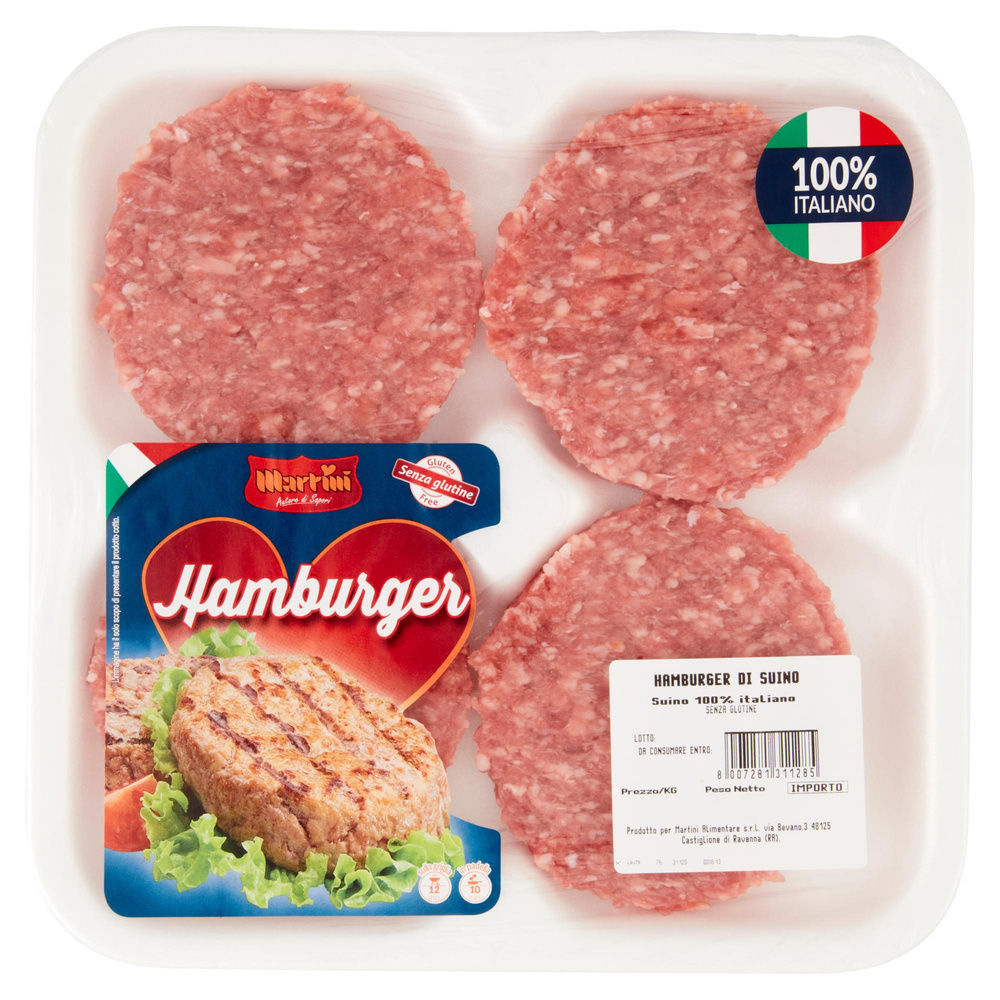 SUINO HAMBURGER CONFEZIONE FAMIGLIA 4 X 100 G MARTINI - 7