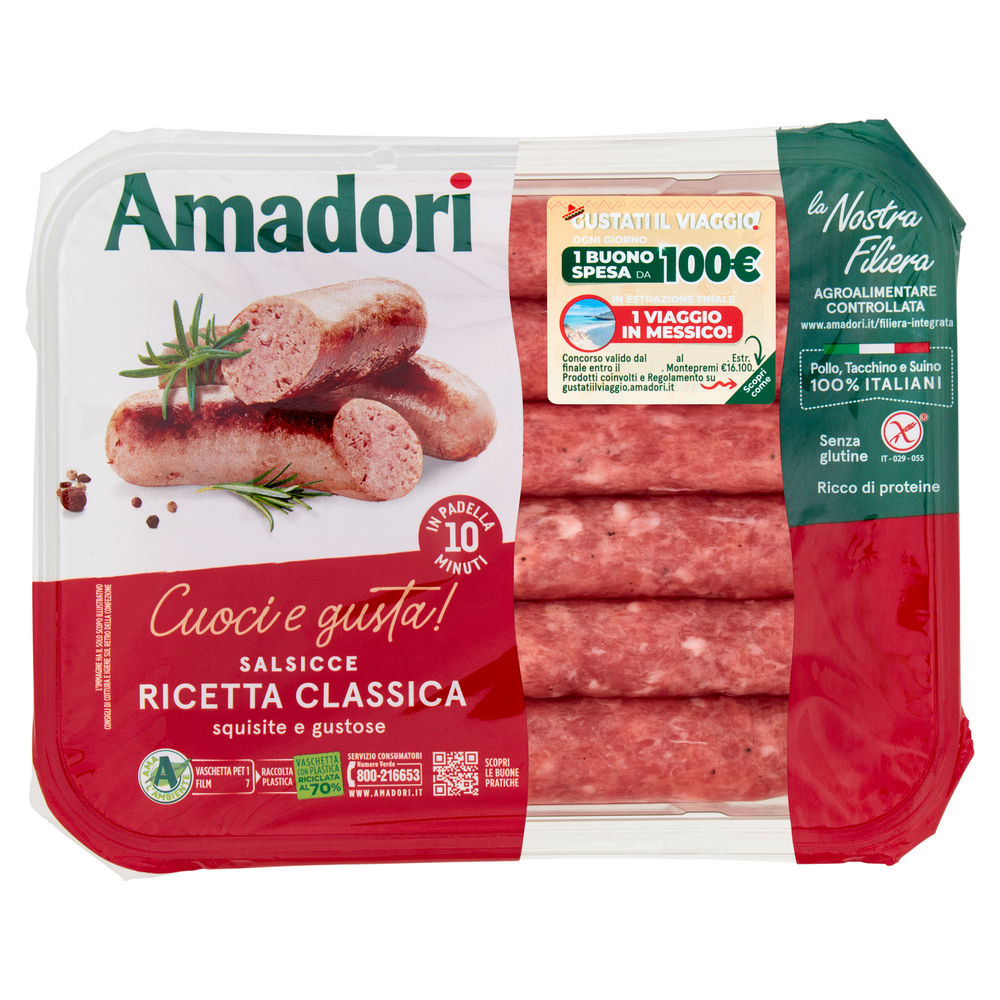 SALSICCIA DI POLLO E TACCHINO CF 400 G AMADORII - 1