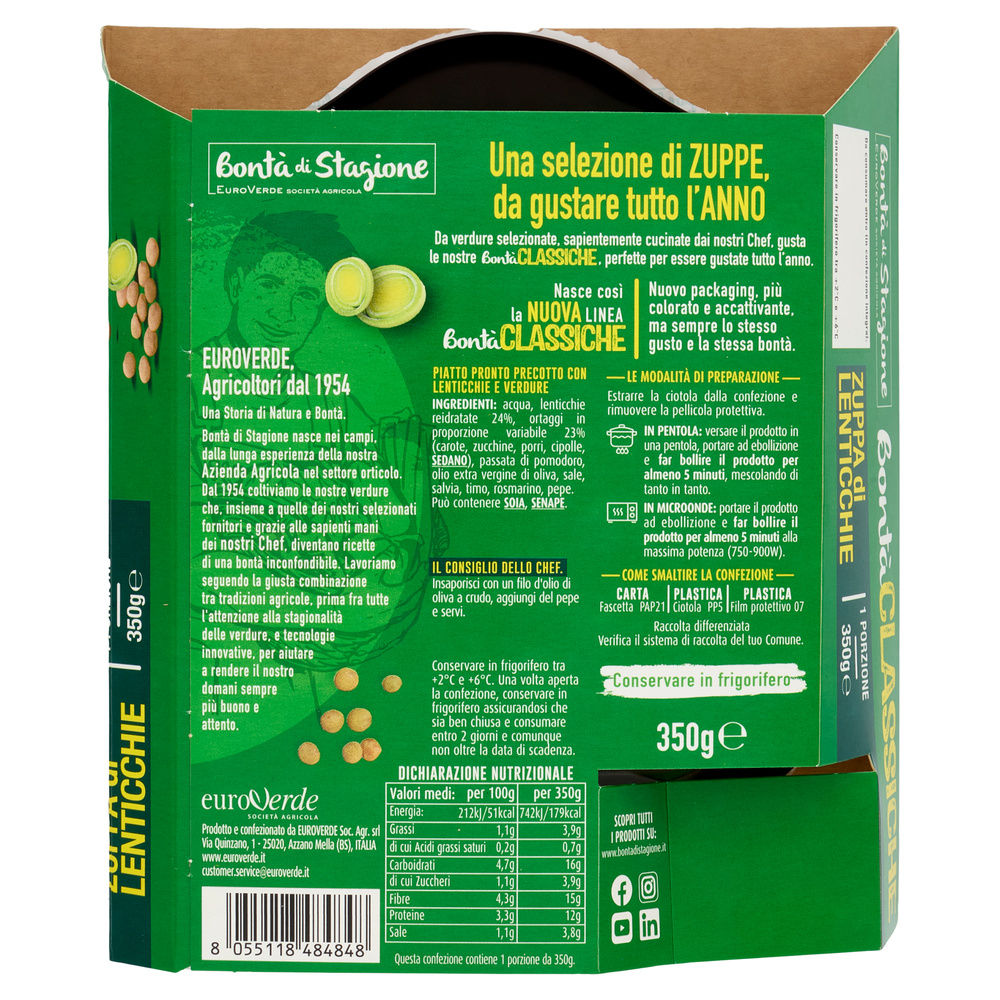 ZUPPA DI LENTICCHIE CON VERDURA BONTA' DI STAGIONE CIOT. G 350 - 1