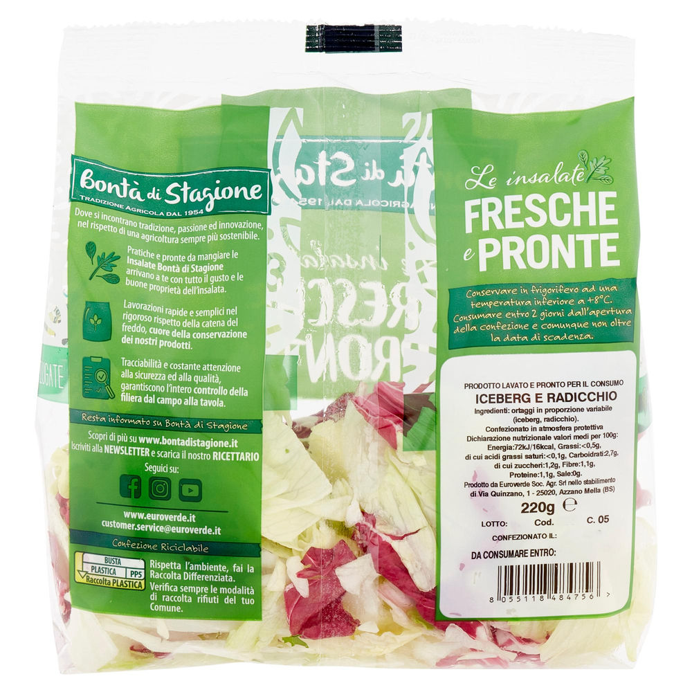 INSALATA MISTA ICEBERG E RADICCHIO BONTA' DI STAGIONE BS G 220 - 1