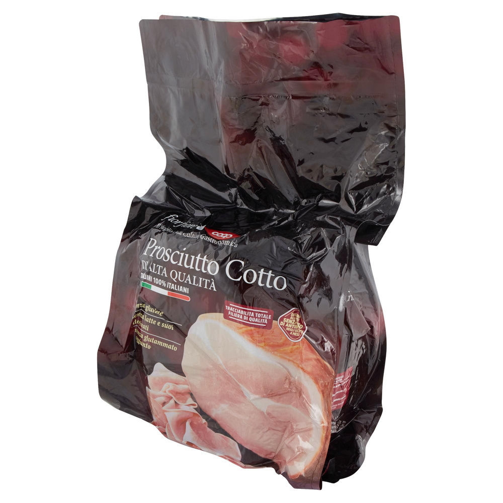 PROSCIUTTO COTTO AQ NAZ.DA SUINI ALL.S/ANTIB. DOPO SVEZ FIOR FIORE COOP KG 8,5CA - 8