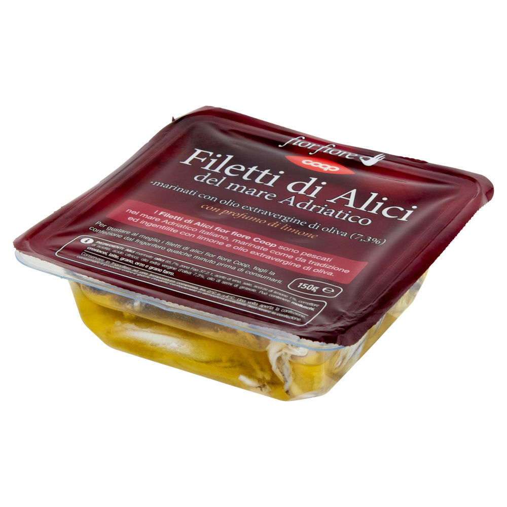 FILETTI DI ALICI DEL MARE ADRIATICO CON PROFUMO DI LIMONE FIOR FIORE COOP G 150 - 2