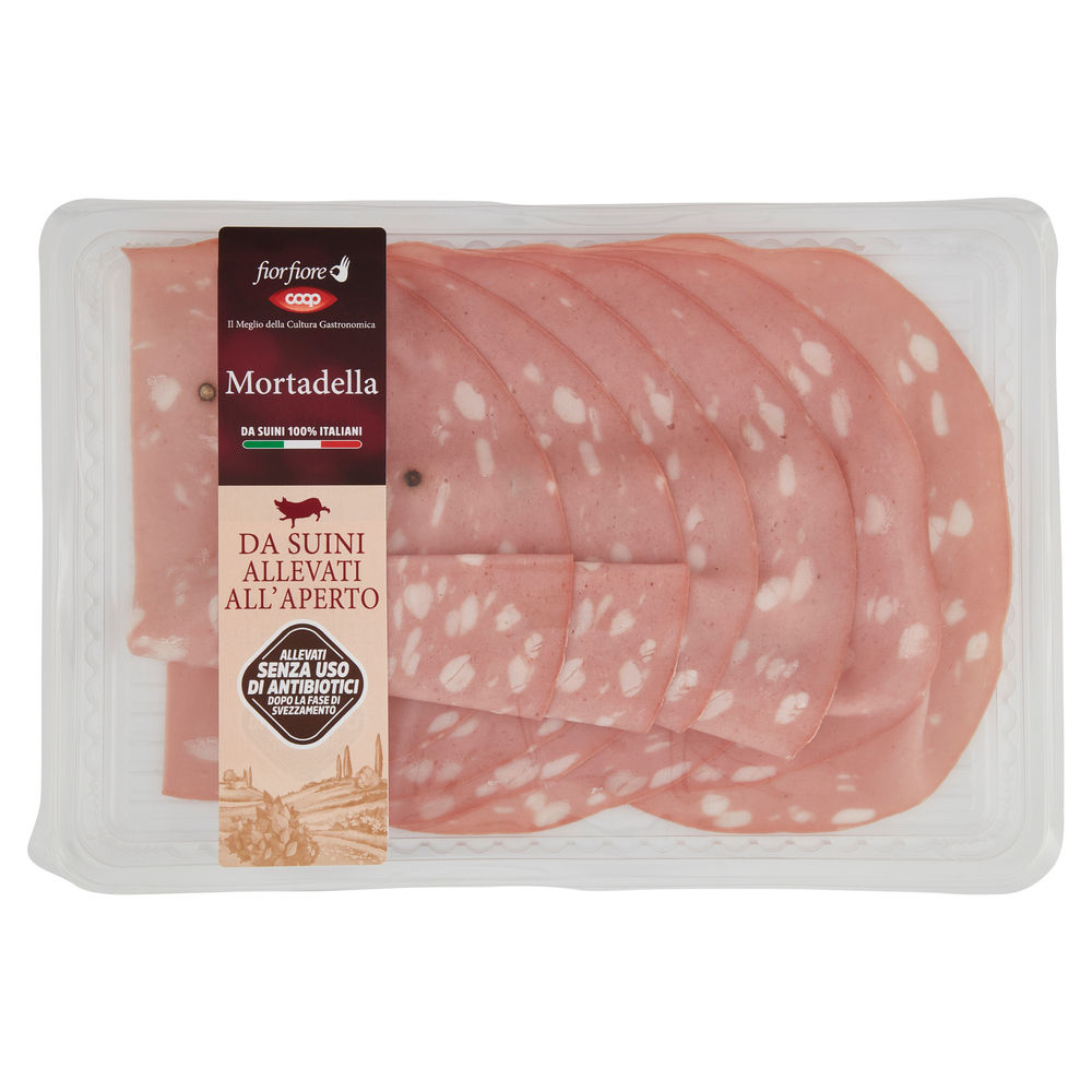 MORTADELLA DA SUINO ALLEVATO ALL'APERTO FIOR FIORE COOP 90G CA - 1