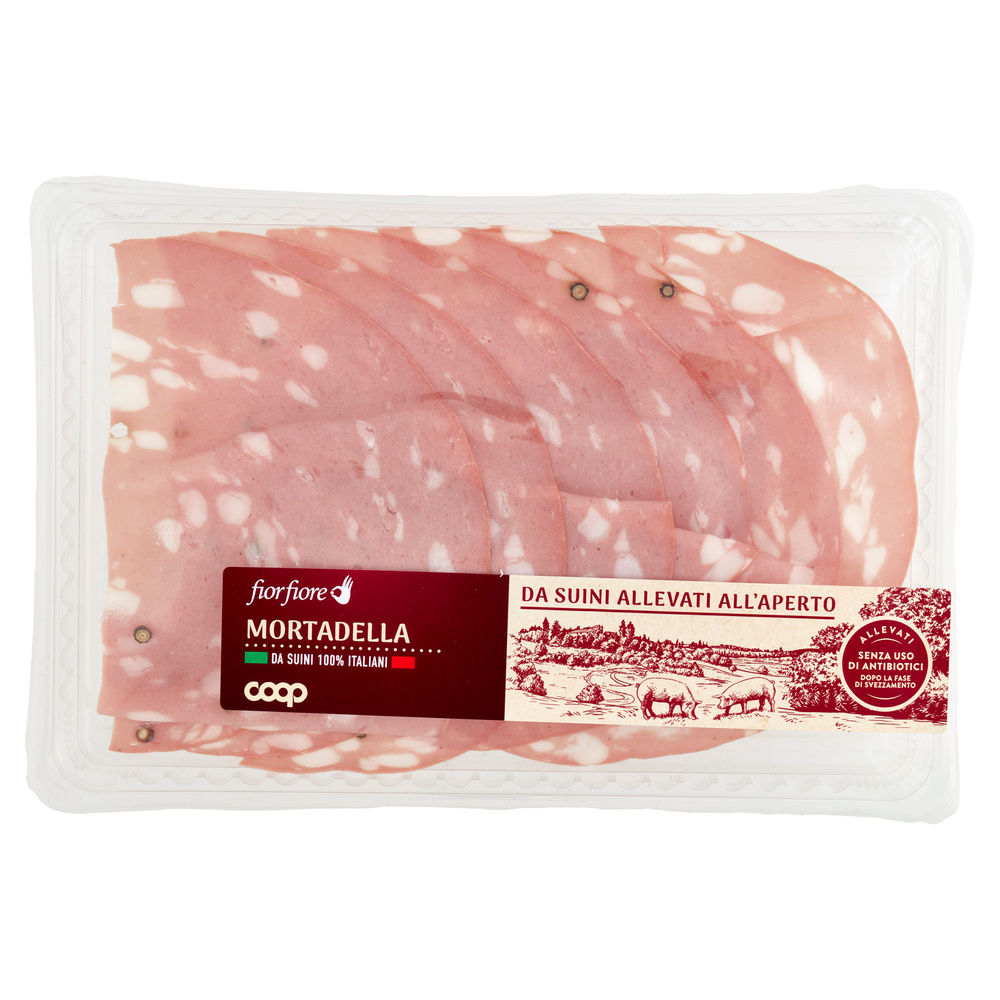 MORTADELLA DA SUINO ALLEVATO ALL'APERTO FIOR FIORE COOP 90G CA - 8