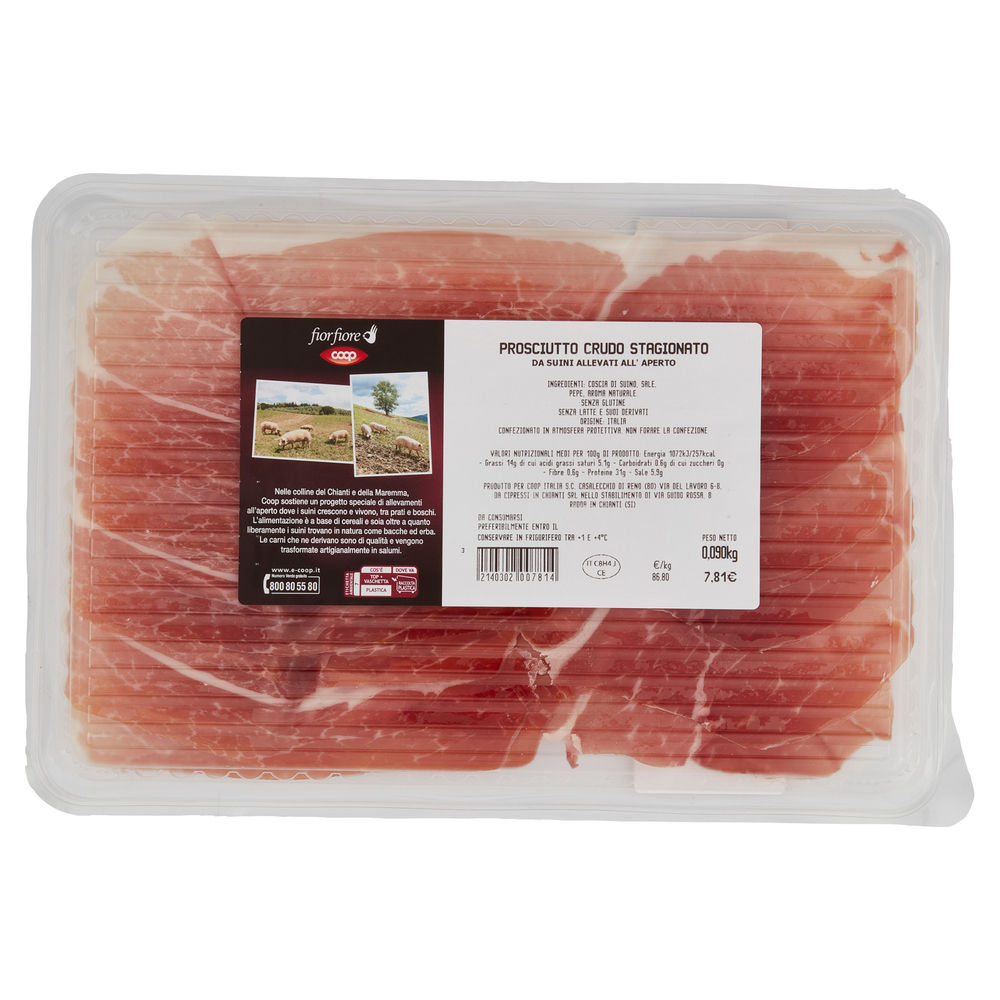 PROSCIUTTO CRUDO DA SUINO ALLEVATO ALL'APERTO FIOR FIORE COOP 90G CA - 2