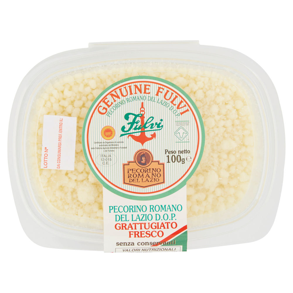 Pecorino romano del lazio dop gratt vs g.100 fulvi