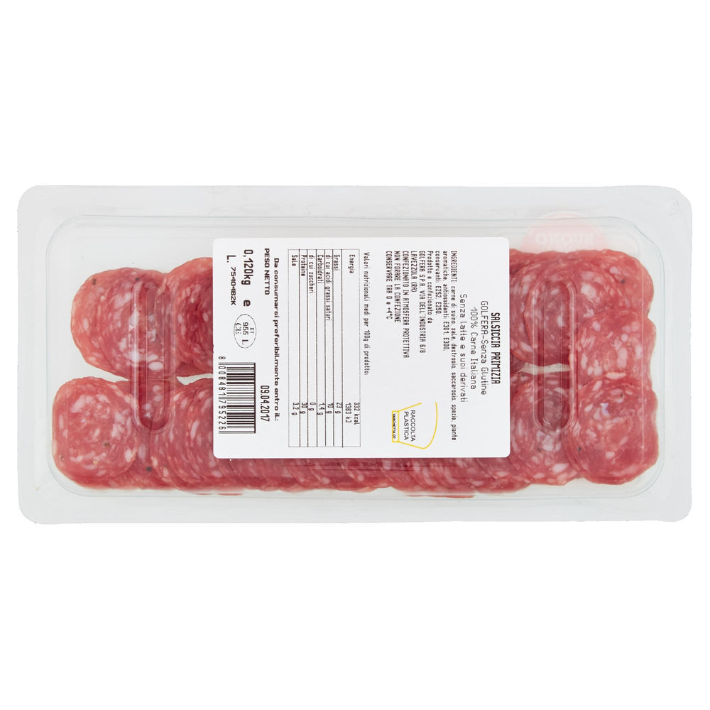 SALSICCIA PRIMIZIA DOLCE FETTE CARNI IT. BUONO COME AL BANCO TAKE AWAY G 120 - 1