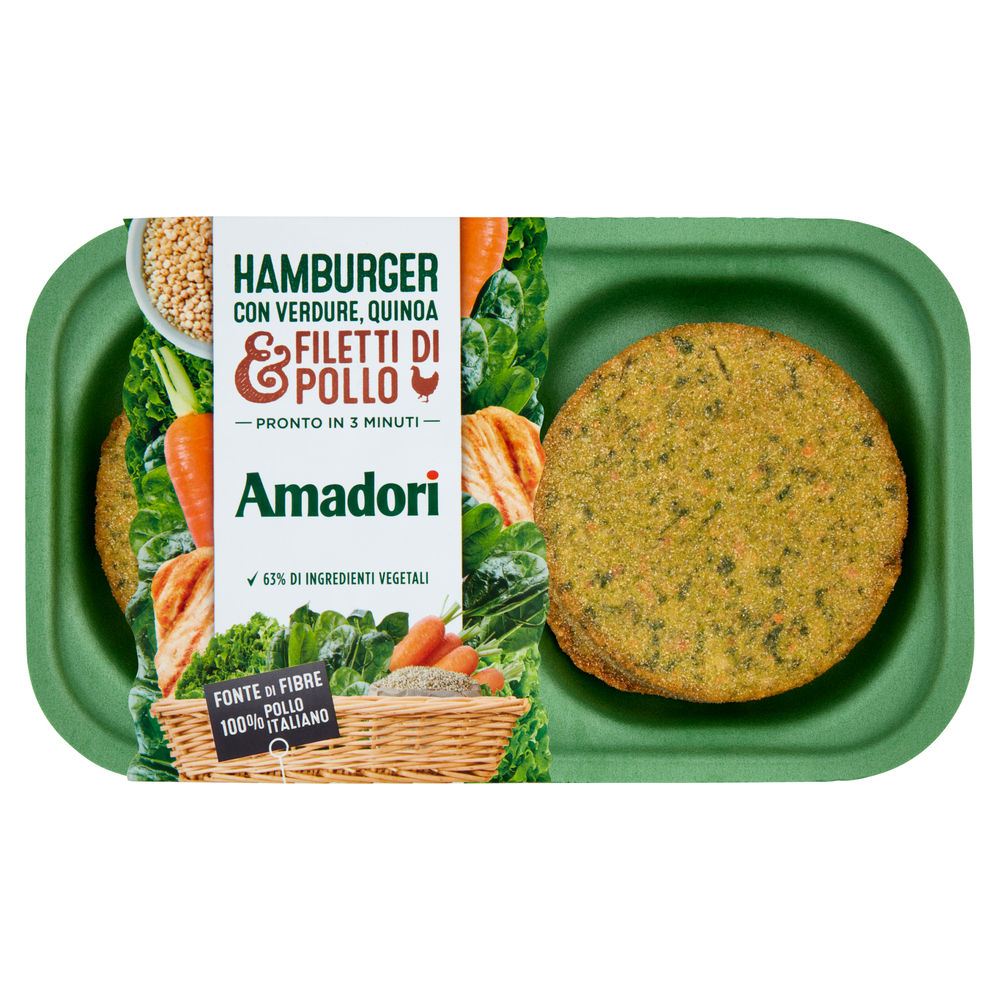 Hamburger di pollo con verdure atp 190 g amadori