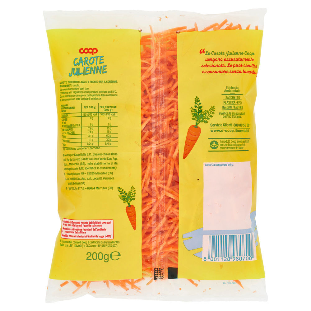 CAROTE JULIENNE COOP ORIGINE IT BS G 200 - 21