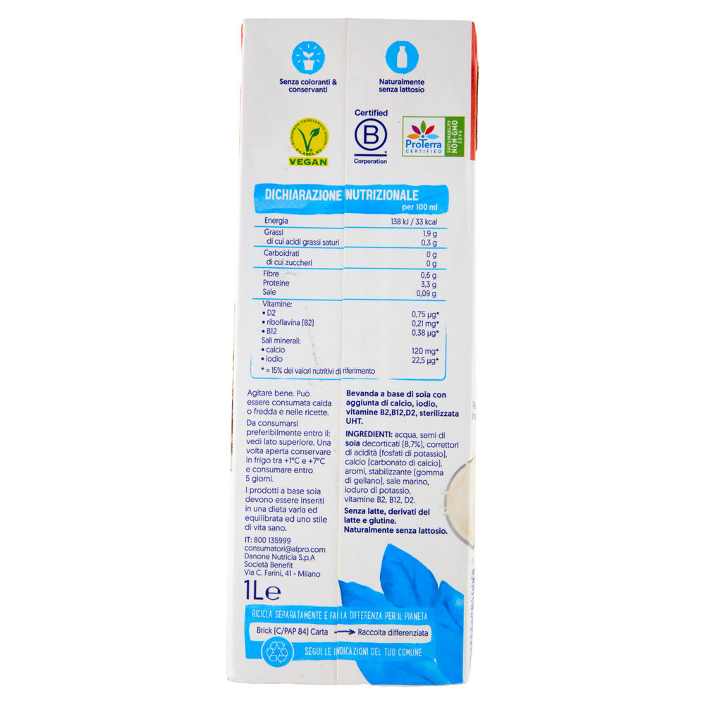 ALPRO DRINK SOIA SENZA ZUCCHERO BRICK L 1 - 12