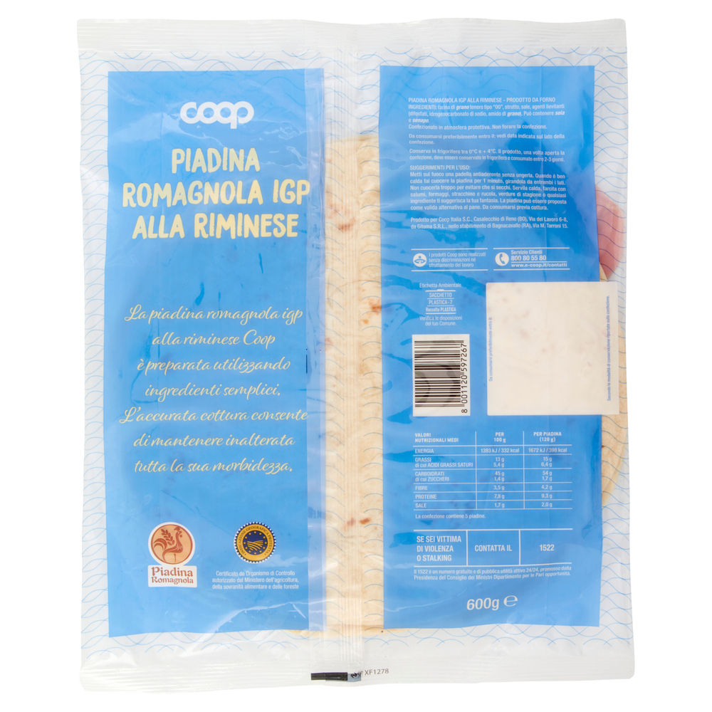 PIADINA ROMAGNOLA ALLA RIMINESE COOP G 600 - 2