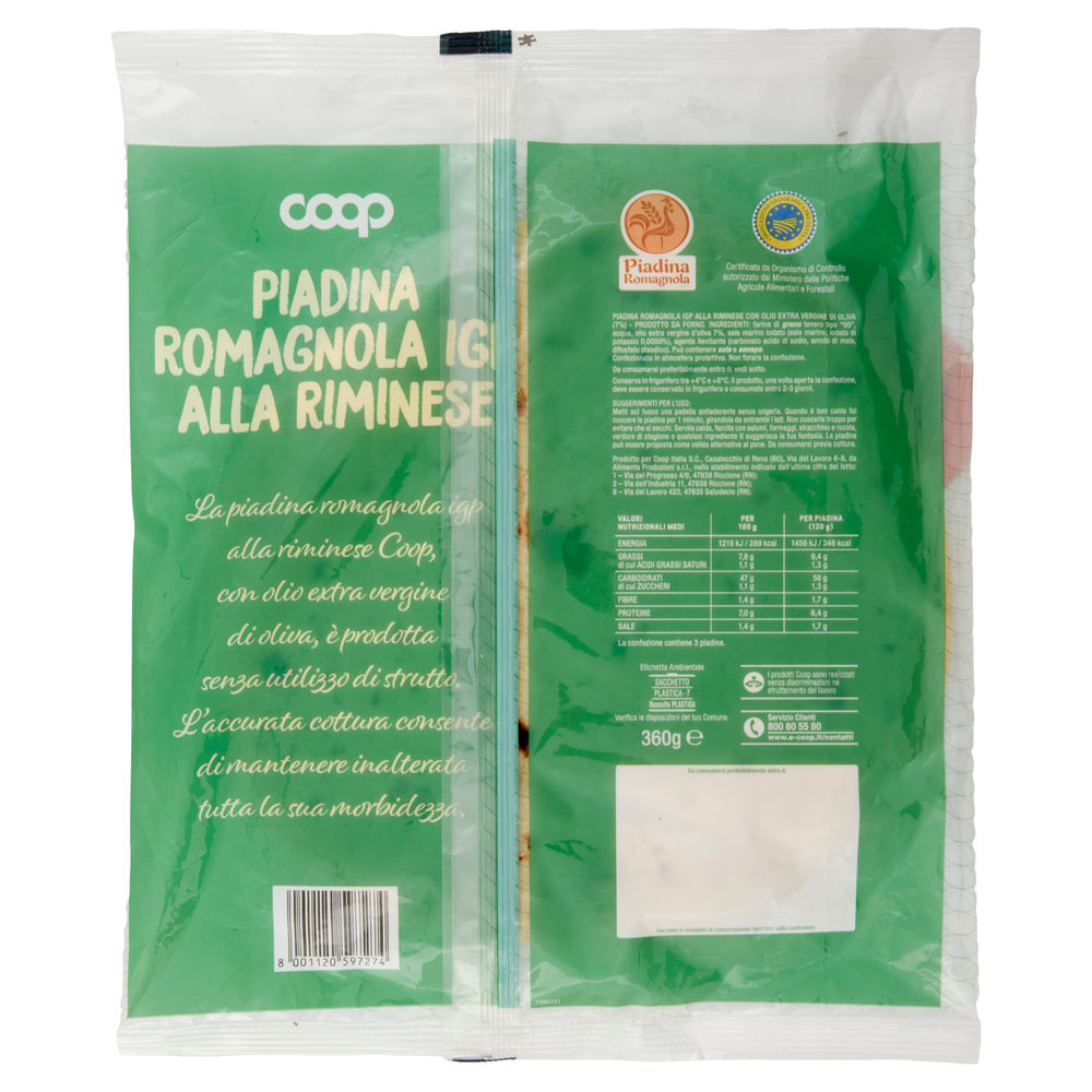 PIADINA ROMAGNOLA ALLA RIMINESE CON OLIO EVO COOP G 360 - 3