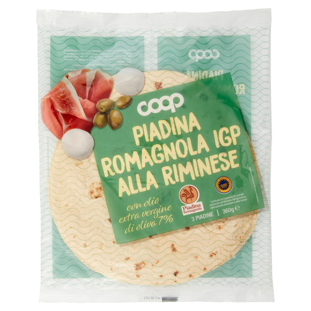 PIADINA ROMAGNOLA ALLA RIMINESE CON OLIO EVO COOP G 360 - 1