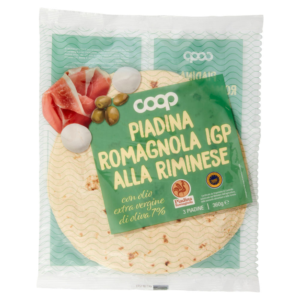 PIADINA ROMAGNOLA ALLA RIMINESE CON OLIO EVO COOP G 360 - 6