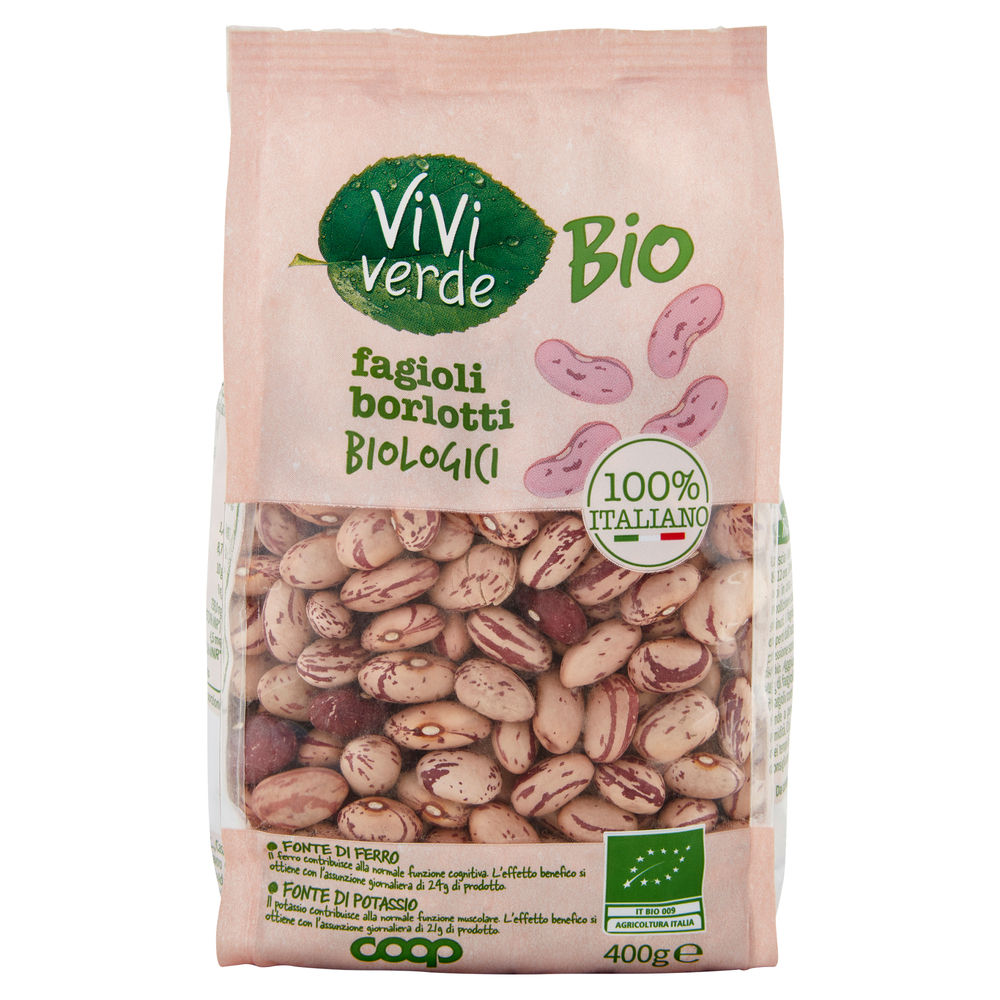 FAGIOLI BORLOTTI VIVI VERDE BIO COOP BS G 400 - 1