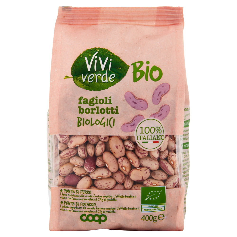 Fagioli borlotti vivi verde bio coop bs g 400