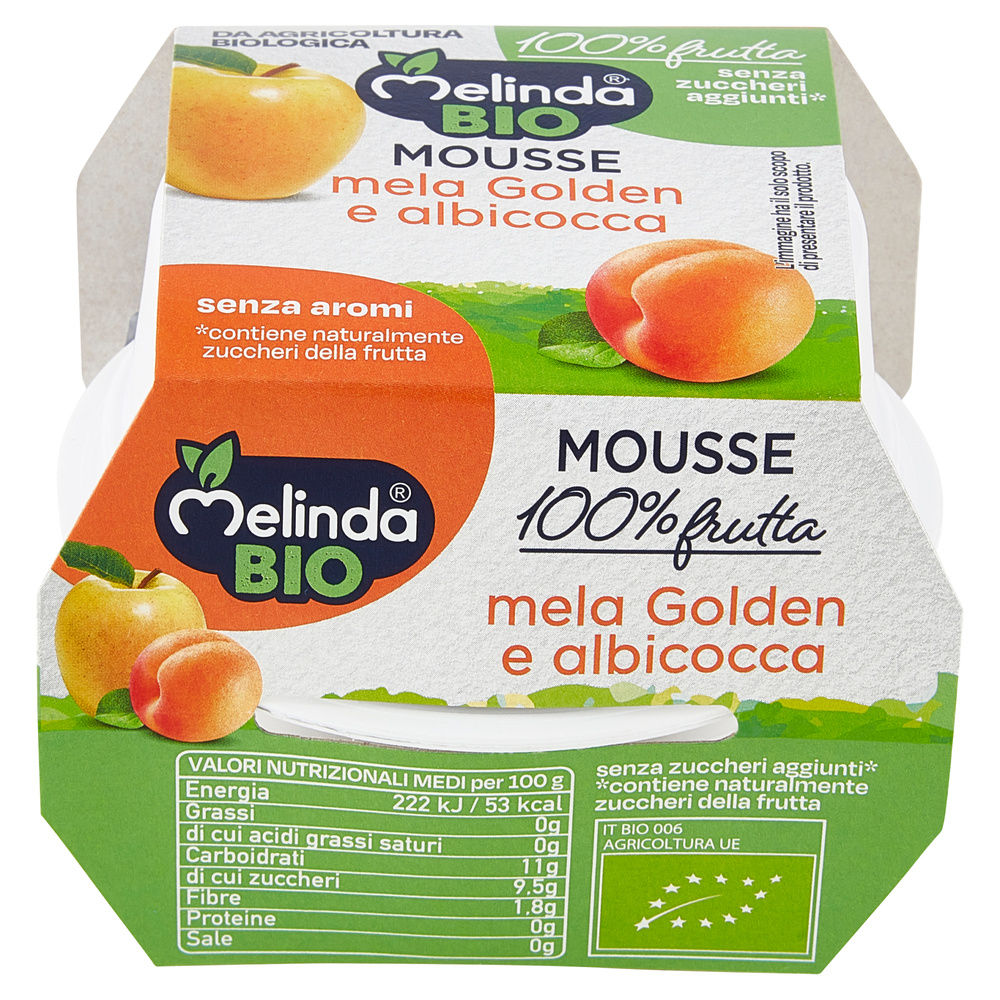 MOUSSE DI MELE E ALBICOCCA BIO MELINDA VH G 100X2 - 2