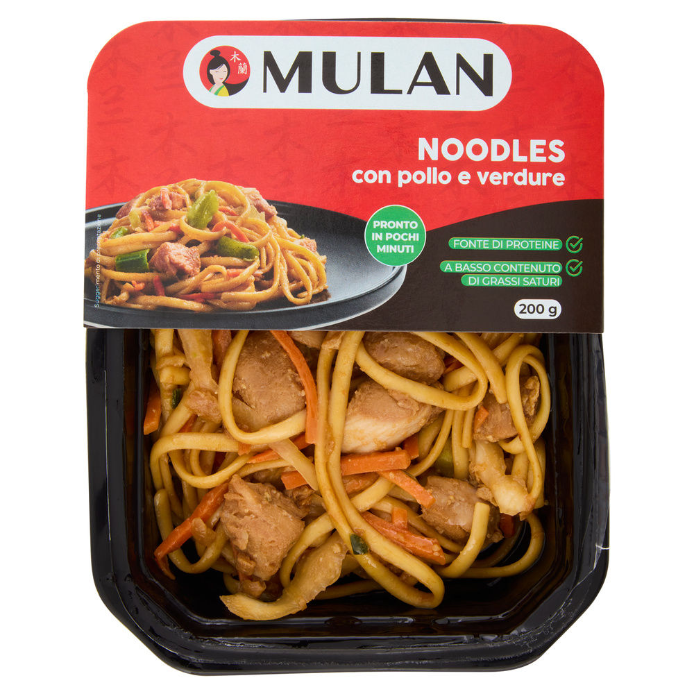 NOODLES SALTATI CON POLLO E VERDURE MULAN I TRADIZIONALI VASCHETTA G 200 - 0