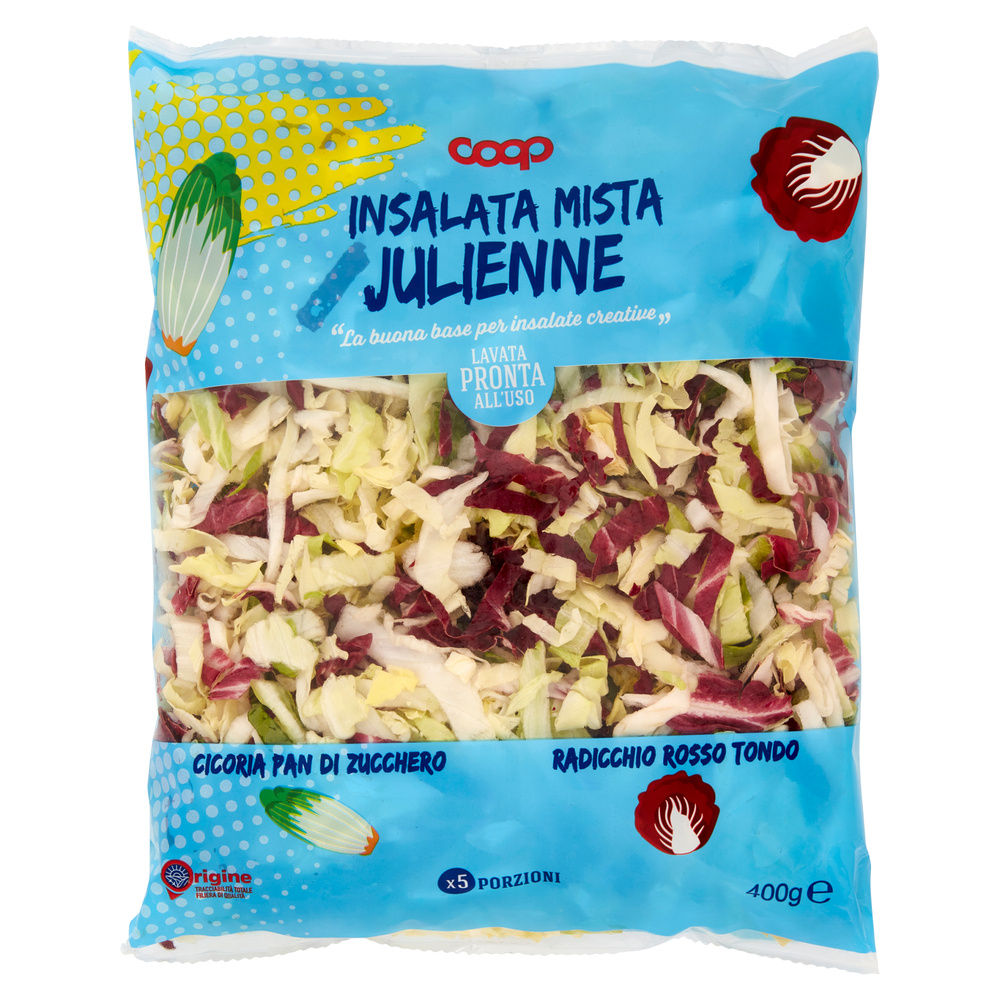 INSALATA MISTA MAXI FORMAT JULIEN PANDIZUCC E RADICCHIO ROSSO COOP BS G 400 - 2