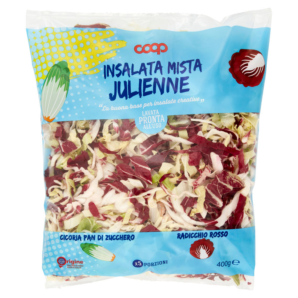 INSALATA MISTA MAXI FORMAT JULIEN PANDIZUCC E RADICCHIO ROSSO COOP BS G 400 - 40