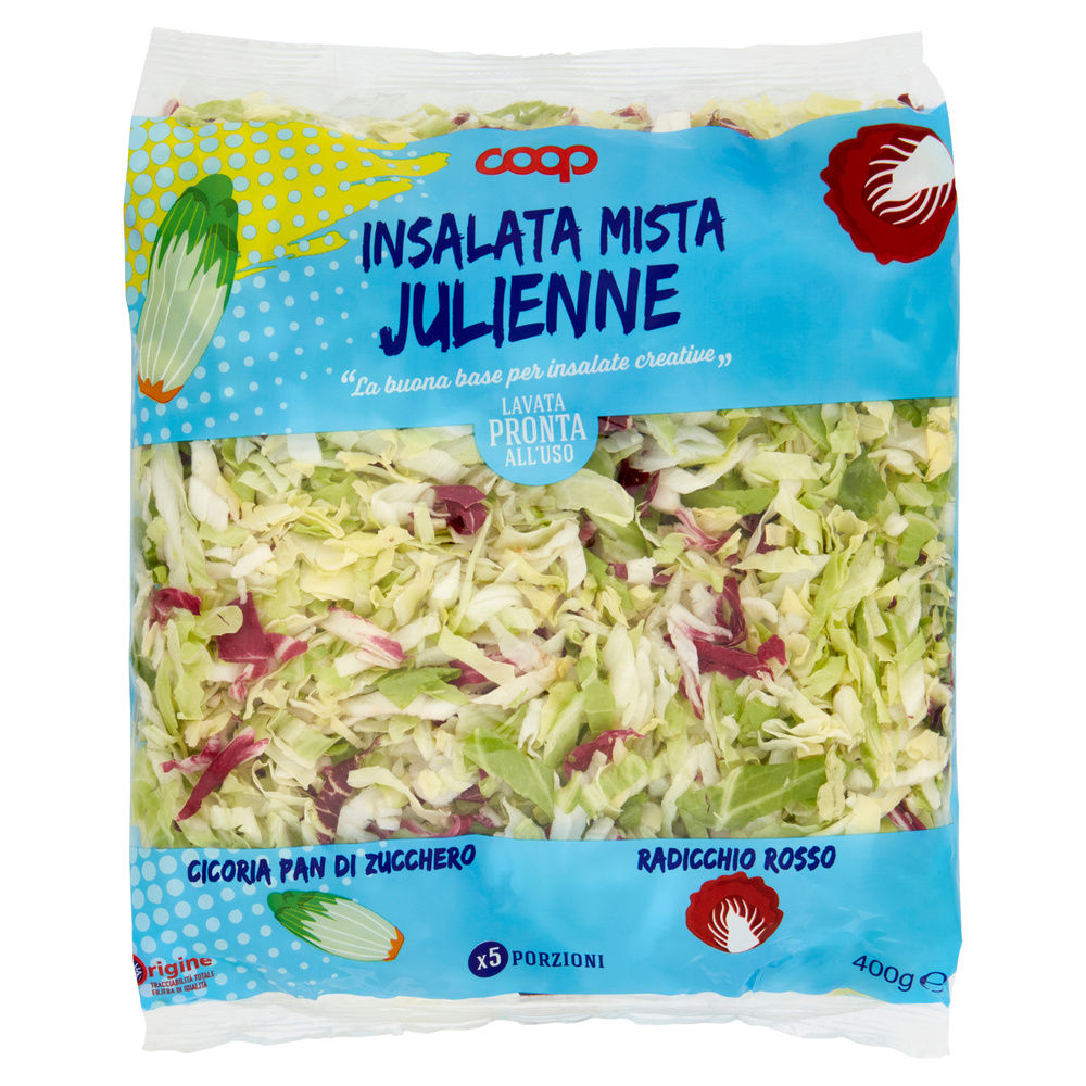 INSALATA MISTA MAXI FORMAT JULIEN PANDIZUCC E RADICCHIO ROSSO COOP BS G 400 - 1