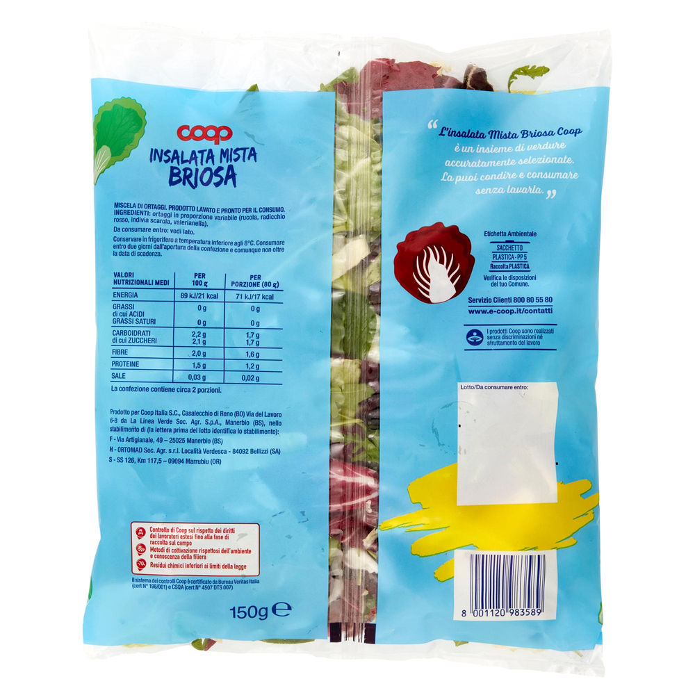 INSALATA MISTA BRIOSA COOP ORIGINE IT BS G 150 - 5