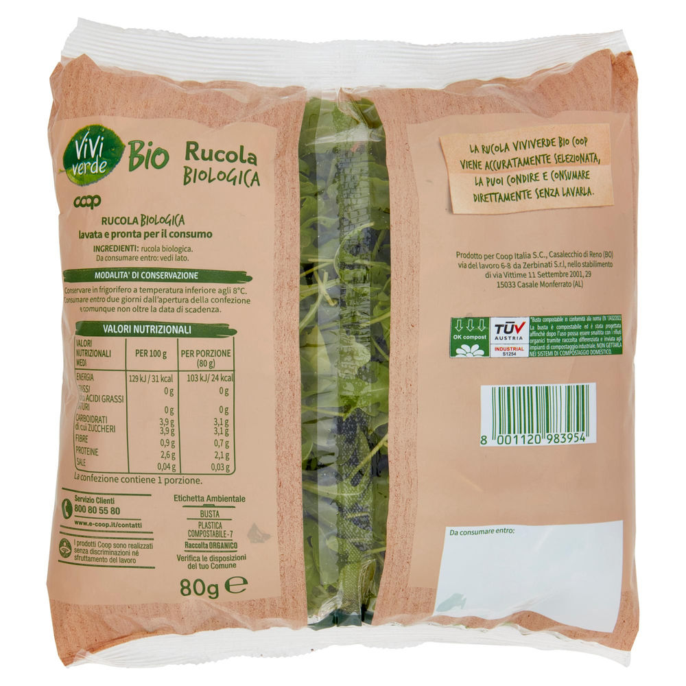 RUCOLA VIVI VERDE BIO COOP IT I^ BS G 80 - 3