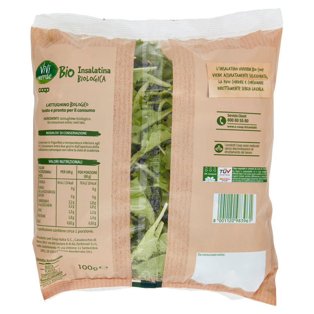 INSALATINA VIVI VERDE BIO COOP IT I^ BS G 100 - 19