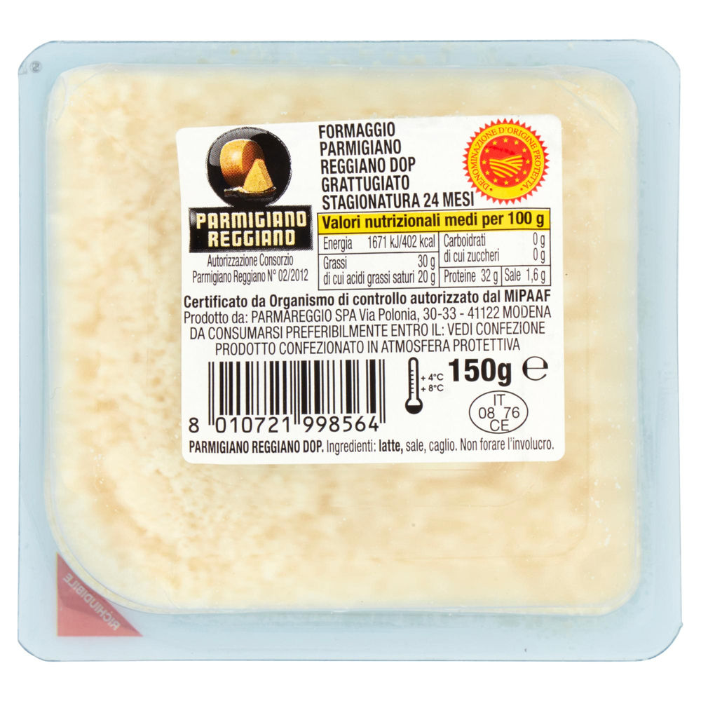 PARMIGIANO REGGIANO DOP GRATTUGIATO 24MESI PARMAREGGIO G 150 TAKE AWAY - 1