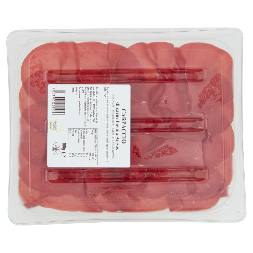 CARPACCIO DI  CARNE BOVINA ANGUS BUONO COME AL BANCO  TAKE AWAY 100G - 1