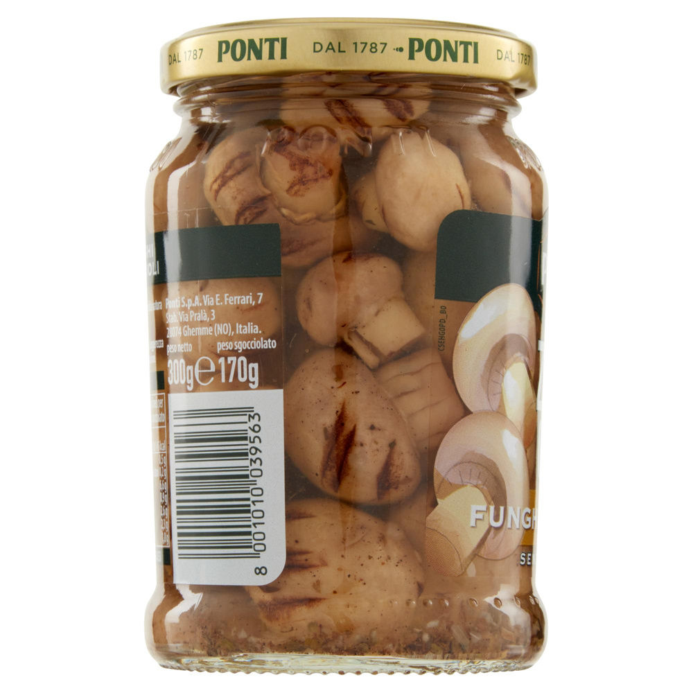 FUNGHI PRATAIOLI GRIGLIATI  ZERO OLIO PONTI VASO VETRO G  300 SGOCC G 170 - 3