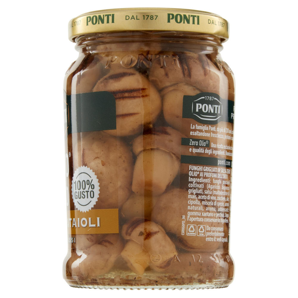FUNGHI PRATAIOLI GRIGLIATI  ZERO OLIO PONTI VASO VETRO G  300 SGOCC G 170 - 5
