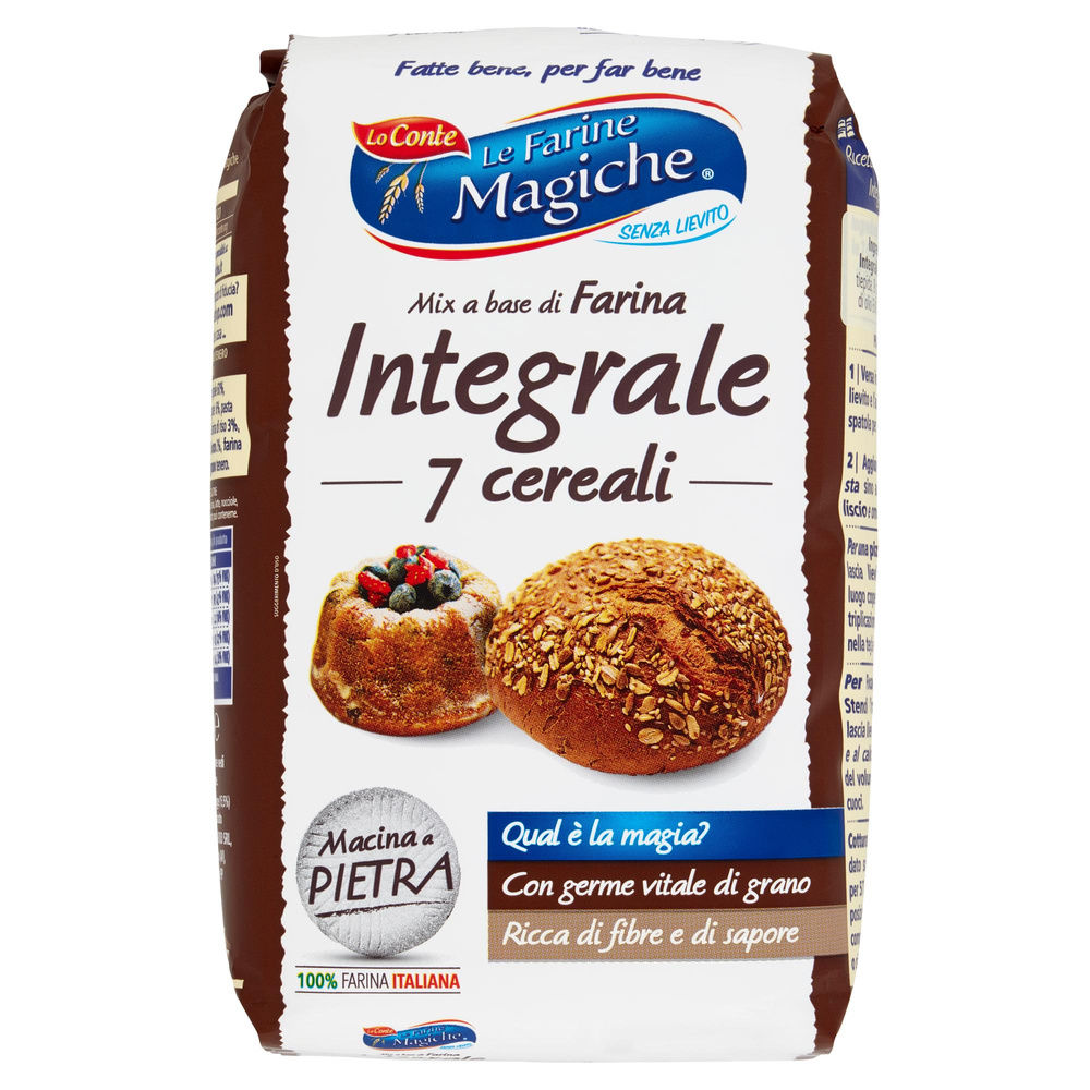 MIX INTEGRALE 7 CEREALI FARINE MAGICHE LO CONTE 900G - 0