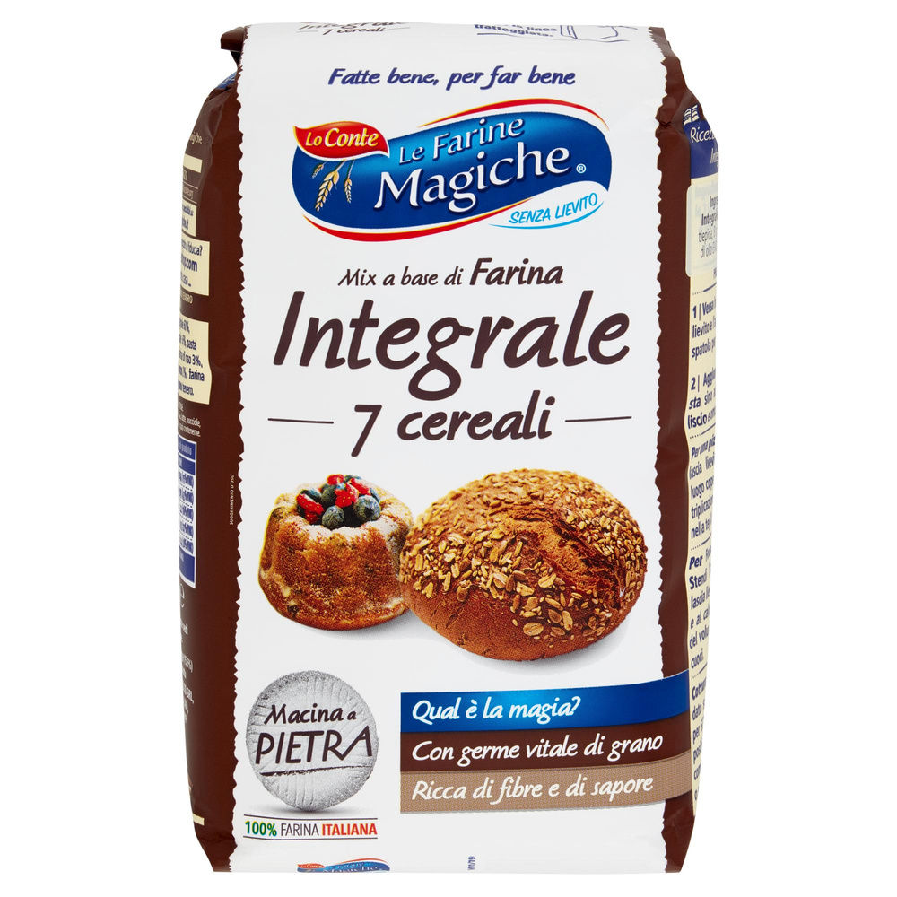 MIX INTEGRALE 7 CEREALI FARINE MAGICHE LO CONTE 900G - 6