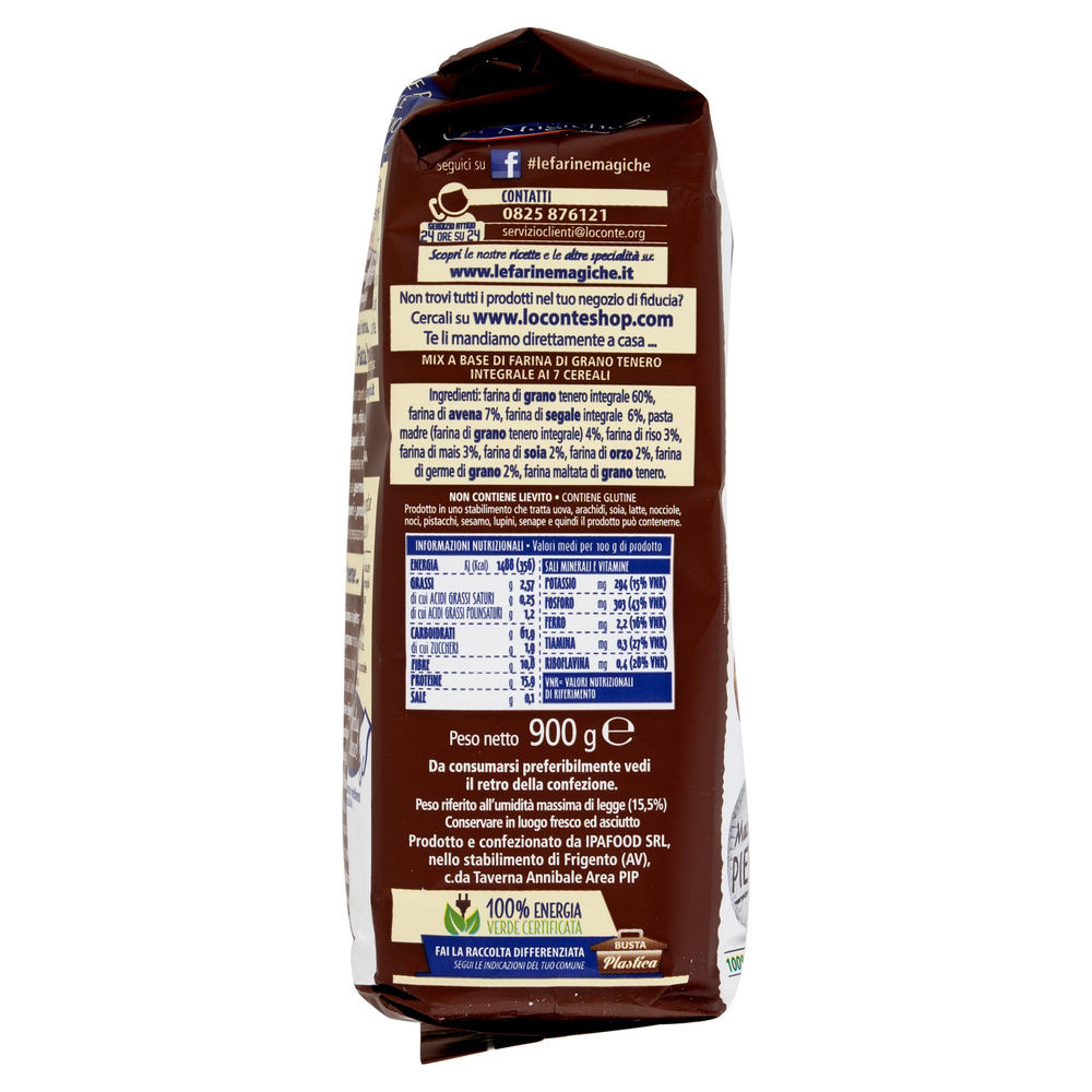MIX INTEGRALE 7 CEREALI FARINE MAGICHE LO CONTE 900G - 4