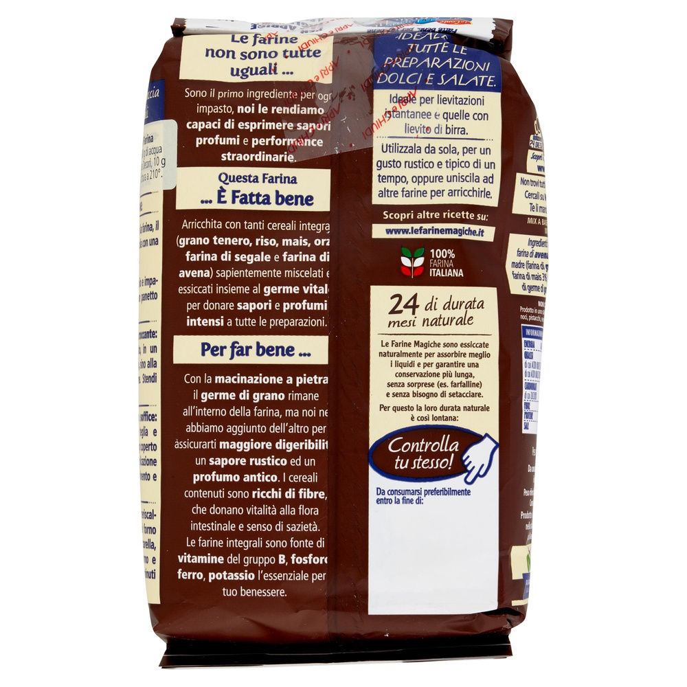 MIX INTEGRALE 7 CEREALI FARINE MAGICHE LO CONTE 900G - 1